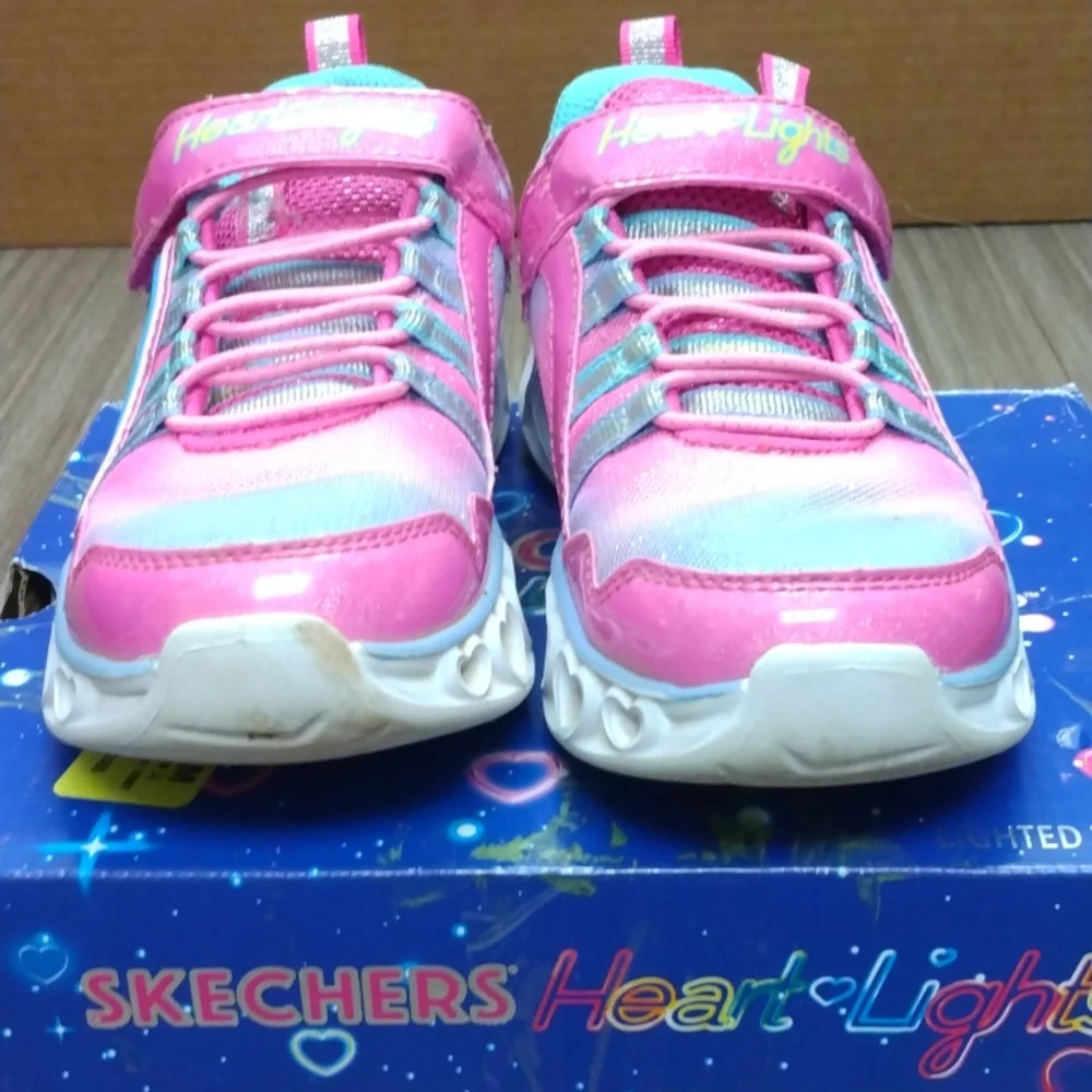 Skechers S Lights Heart Lights Rainbow Lux Light-Up Shoes Sz 12 - Picture 8 of 11